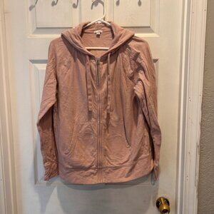 Gap Women XL Pink Full Zip Hoodie‎ Lightweight Long Sleeve Casual Athleisure